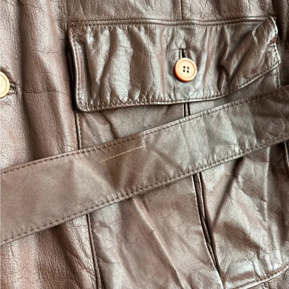 Vintage 1970’s Johnnie Owen’s Men’s Brown Leather Jacket - Genuine Leather - Picture 6 of 13